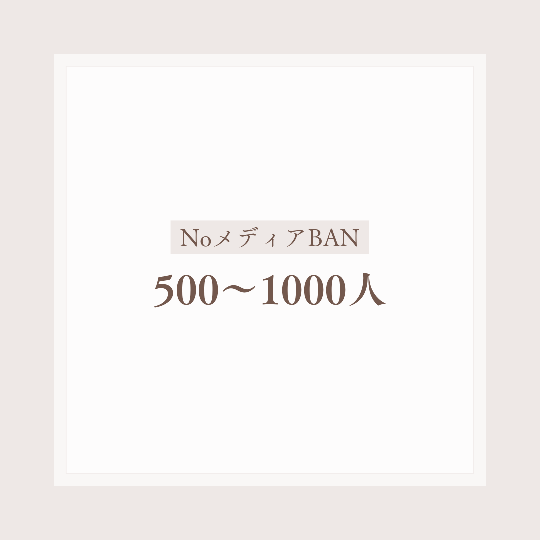 NoメディアBAN 500～1000フォロワー